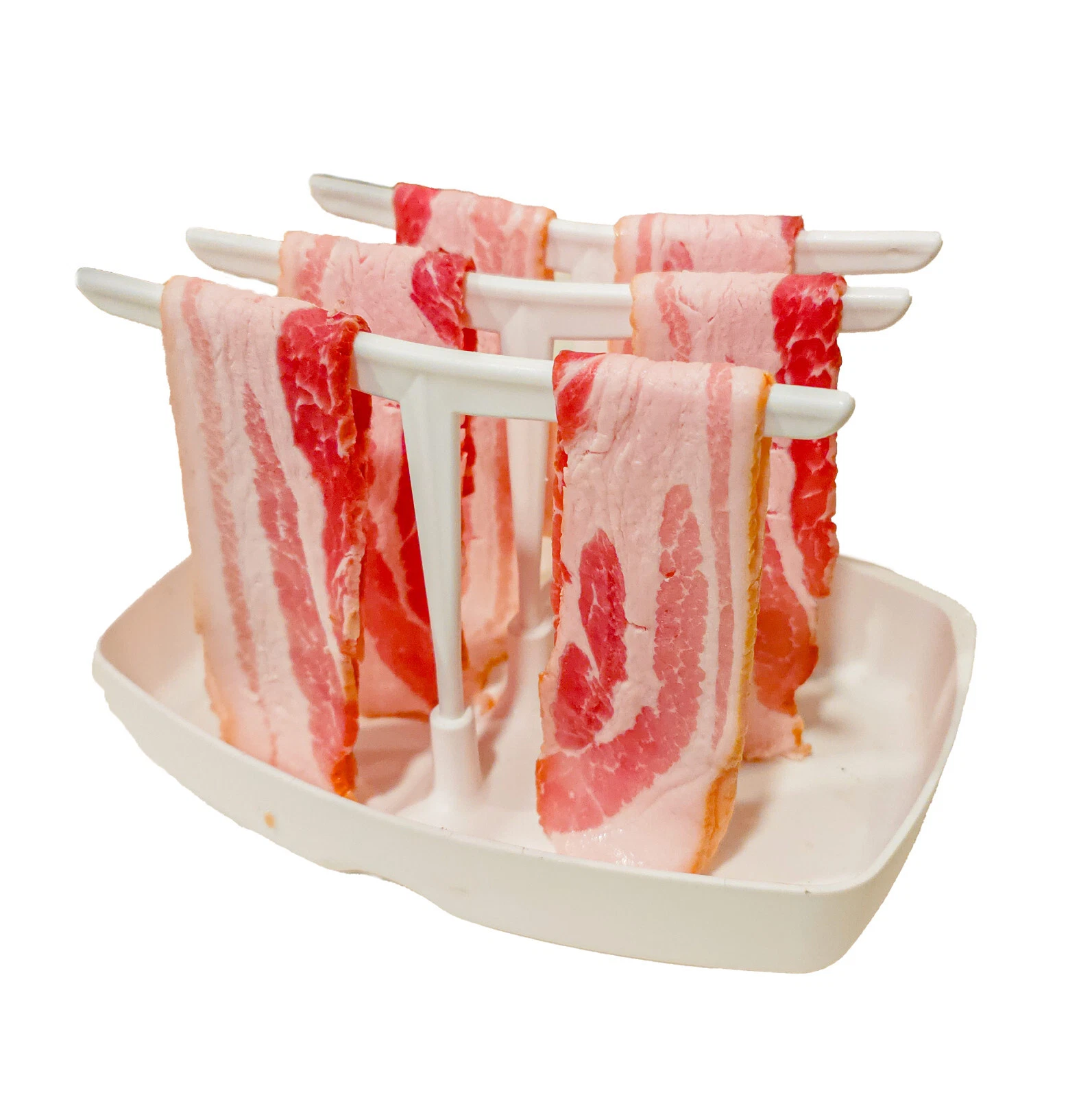 Microwave Bacon Cooker Tray Rack Holds 12 Strip Quick Crispy Bacon Cooking Plate
